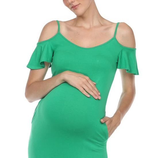 Maternity White Mark Cold-Shoulder Maxi Dress Navy 6 Maternity White Mark Cold-Shoulder Maxi Dress Navy - Image 4