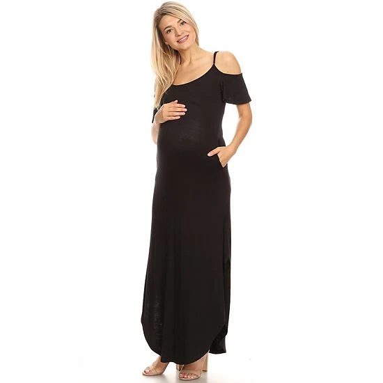 Maternity White Mark Cold-Shoulder Maxi Dress Navy 10 Maternity White Mark Cold-Shoulder Maxi Dress Navy - Image 8