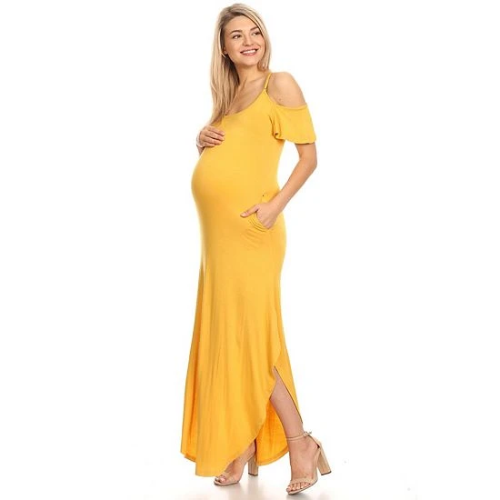 Maternity White Mark Cold-Shoulder Maxi Dress Navy 13 Maternity White Mark Cold-Shoulder Maxi Dress Navy - Image 11