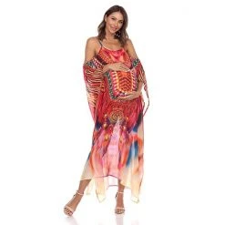 Maternity White Mark Cold-Shoulder Sheer Maxi Caftan Red Orange 9 Maternity White Mark Cold-Shoulder Sheer Maxi Caftan Red Orange -White Mark Sales unnamed file 2079