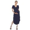 Maternity White Mark Solid Vented Midi Dress Olive 1 Maternity White Mark Solid Vented Midi Dress Olive -White Mark Sales unnamed file 2080