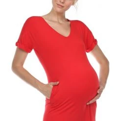 Maternity White Mark Solid Vented Midi Dress Olive -White Mark Sales unnamed file 2083