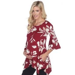 Maternity White Mark Floral Bell Sleeve Tunic Top Navy -White Mark Sales unnamed file 2095
