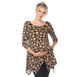 Maternity White Mark Printed Tunic Top Black Beige -White Mark Sales unnamed file 2102