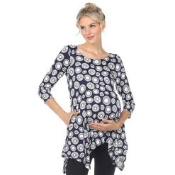 Maternity White Mark Printed Tunic Top Black Beige -White Mark Sales unnamed file 2106