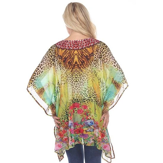 Maternity White Mark Tie-Up Neckline Caftan Pink Leopard 4 Maternity White Mark Tie-Up Neckline Caftan Pink Leopard - Image 2