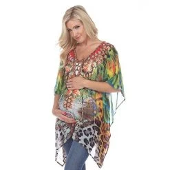 Maternity White Mark Tie-Up Neckline Caftan Pink Leopard 20 Maternity White Mark Tie-Up Neckline Caftan Pink Leopard -White Mark Sales unnamed file 2116