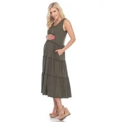 Maternity White Mark Scoopneck Tiered Midi Dress 15 Maternity White Mark Scoopneck Tiered Midi Dress -White Mark Sales unnamed file 2122