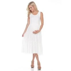 Maternity White Mark Scoopneck Tiered Midi Dress 21 Maternity White Mark Scoopneck Tiered Midi Dress -White Mark Sales unnamed file 2128