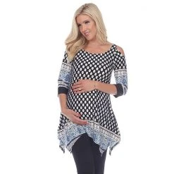 Maternity White Mark Cold-Shoulder Tunic Top Black White 15 Maternity White Mark Cold-Shoulder Tunic Top Black White -White Mark Sales unnamed file 2135