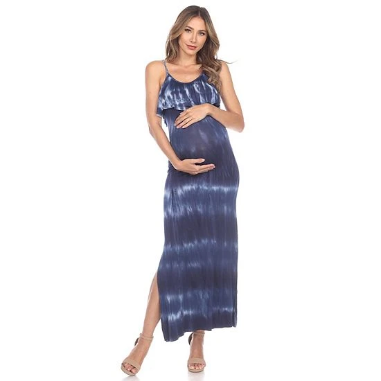 Maternity White Mark Layered Tie-Dye Maxi Dress Teal Pink 9 Maternity White Mark Layered Tie-Dye Maxi Dress Teal Pink - Image 7