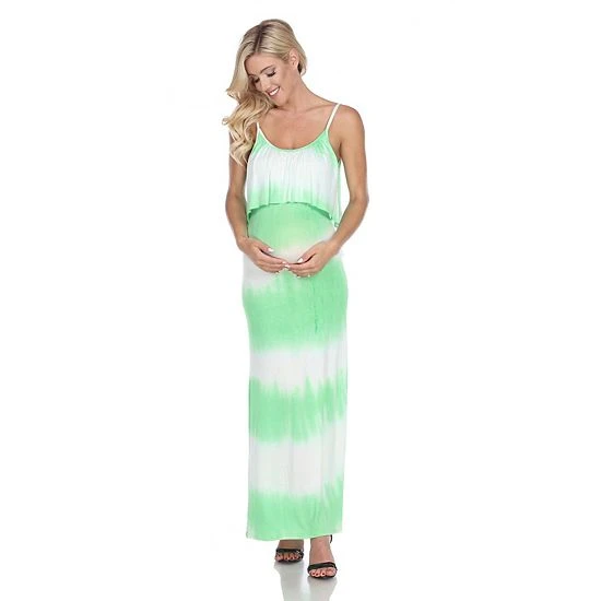 Maternity White Mark Layered Tie-Dye Maxi Dress Teal Pink 12 Maternity White Mark Layered Tie-Dye Maxi Dress Teal Pink - Image 10