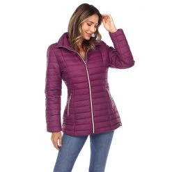 Women's White Mark Puffer Coat Purple -White Mark Sales unnamed file 253