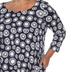 Plus Size White Mark Geometric Circle Tunic Top Navy 14 Plus Size White Mark Geometric Circle Tunic Top Navy -White Mark Sales unnamed file 270