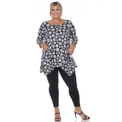 Plus Size White Mark Geometric Circle Tunic Top Navy 15 Plus Size White Mark Geometric Circle Tunic Top Navy -White Mark Sales unnamed file 271
