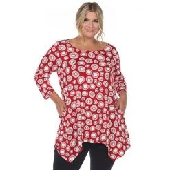 Plus Size White Mark Geometric Circle Tunic Top Navy 16 Plus Size White Mark Geometric Circle Tunic Top Navy -White Mark Sales unnamed file 272