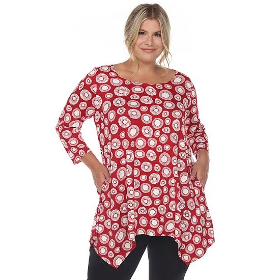 Plus Size White Mark Geometric Circle Tunic Top Navy 8 Plus Size White Mark Geometric Circle Tunic Top Navy - Image 6