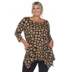 Plus Size White Mark Geometric Circle Tunic Top Navy 17 Plus Size White Mark Geometric Circle Tunic Top Navy -White Mark Sales unnamed file 273