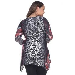 Plus Size White Mark Aymmetrical Tunic Brown Multi -White Mark Sales unnamed file 299