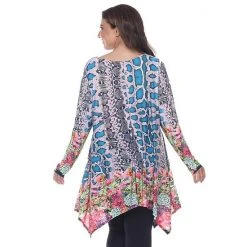 Plus Size White Mark Aymmetrical Tunic Brown Multi -White Mark Sales unnamed file 300