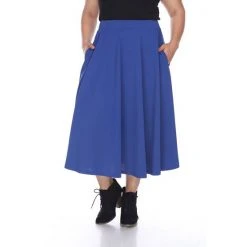 Plus Size White Mark Flare Midi Skirts