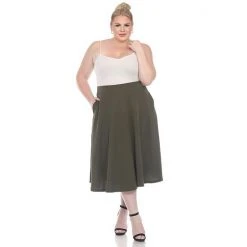Plus Size White Mark Flare Midi Skirts -White Mark Sales unnamed file 310