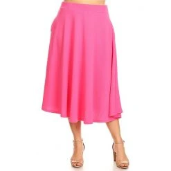 Plus Size White Mark Flare Midi Skirts -White Mark Sales unnamed file 311