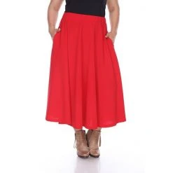 Plus Size White Mark Flare Midi Skirts -White Mark Sales unnamed file 313