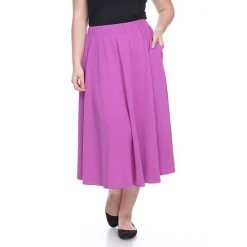 Plus Size White Mark Flare Midi Skirts -White Mark Sales unnamed file 315