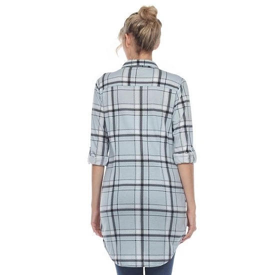 Women's White Mark Plaid Tunic Top Pink 4 Women's White Mark Plaid Tunic Top Pink - Image 2