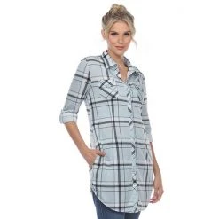Women's White Mark Plaid Tunic Top Pink 14 Women's White Mark Plaid Tunic Top Pink -White Mark Sales unnamed file 322