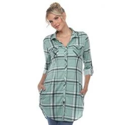 Women's White Mark Plaid Tunic Top Pink 20 Women's White Mark Plaid Tunic Top Pink -White Mark Sales unnamed file 328