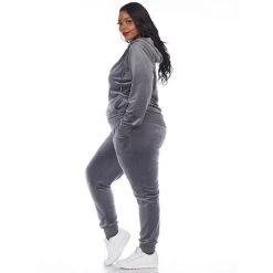 Plus Size White Mark 2-Piece Velour Tracksuit Set Grey 19 Plus Size White Mark 2-Piece Velour Tracksuit Set Grey -White Mark Sales unnamed file 36