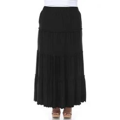 Plus Size White Mark Tiered High-Waisted Maxi Skirt -White Mark Sales unnamed file 376