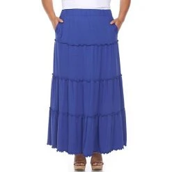 Plus Size White Mark Tiered High-Waisted Maxi Skirt -White Mark Sales unnamed file 377