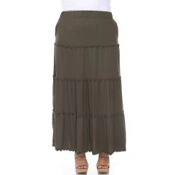 Plus Size White Mark Tiered High-Waisted Maxi Skirt -White Mark Sales unnamed file 380