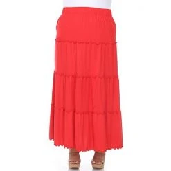 Plus Size White Mark Tiered High-Waisted Maxi Skirt -White Mark Sales unnamed file 381