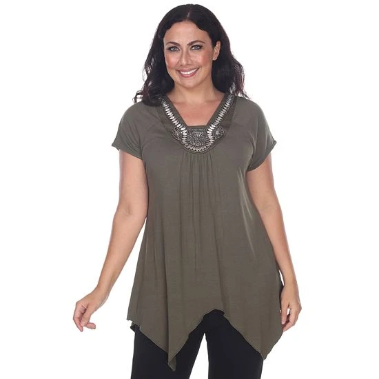 Plus Size White Mark Embellished Tunic Fuchsia 3 Plus Size White Mark Embellished Tunic Fuchsia