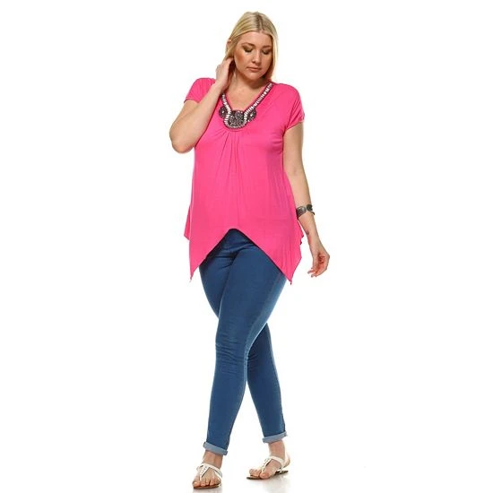 Plus Size White Mark Embellished Tunic Fuchsia 8 Plus Size White Mark Embellished Tunic Fuchsia - Image 6
