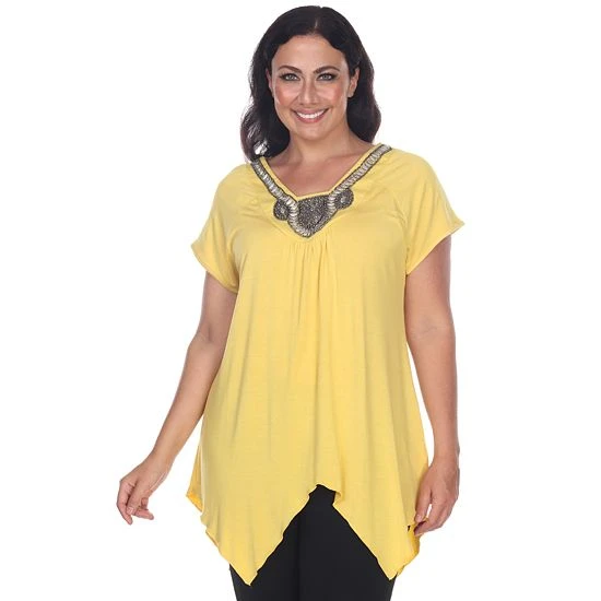 Plus Size White Mark Embellished Tunic Fuchsia 11 Plus Size White Mark Embellished Tunic Fuchsia - Image 9