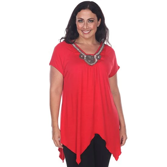 Plus Size White Mark Embellished Tunic Fuchsia 12 Plus Size White Mark Embellished Tunic Fuchsia - Image 10