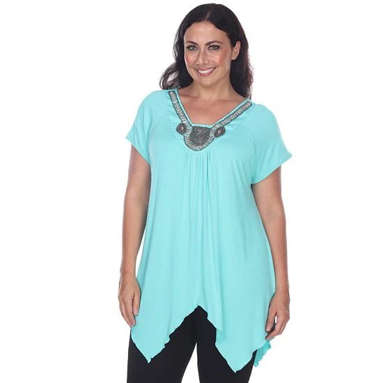 Plus Size White Mark Embellished Tunic Fuchsia 13 Plus Size White Mark Embellished Tunic Fuchsia - Image 11
