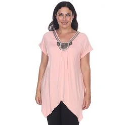 Plus Size White Mark Embellished Tunic Fuchsia 29 Plus Size White Mark Embellished Tunic Fuchsia -White Mark Sales unnamed file 393