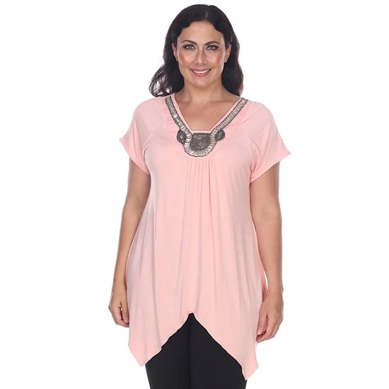 Plus Size White Mark Embellished Tunic Fuchsia 14 Plus Size White Mark Embellished Tunic Fuchsia - Image 12