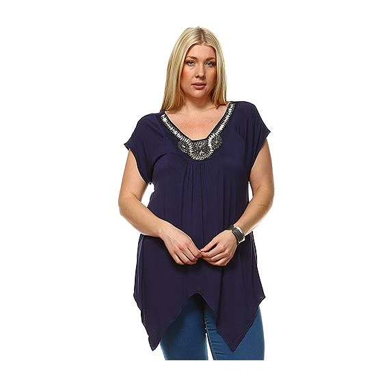 Plus Size White Mark Embellished Tunic Fuchsia 16 Plus Size White Mark Embellished Tunic Fuchsia - Image 14