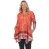 Plus Size White Mark Victorian Print Tunic Top Red 2 Plus Size White Mark Victorian Print Tunic Top Red -White Mark Sales unnamed file 398