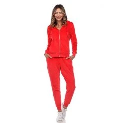 Women's White Mark 2-piece Velour Hoodie & Jogger Pants Set Pink -White Mark Sales unnamed file 4