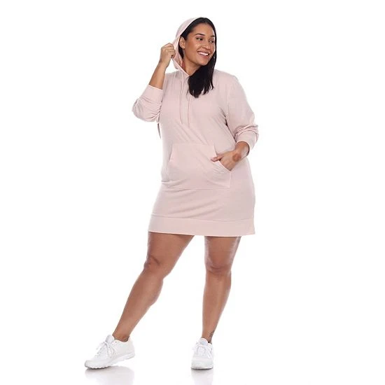 Plus Size White Mark Hooded Sweatshirt Dress Creamsicle 6 Plus Size White Mark Hooded Sweatshirt Dress Creamsicle - Image 4