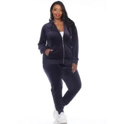 Plus Size White Mark 2-Piece Velour Tracksuit Set Grey 24 Plus Size White Mark 2-Piece Velour Tracksuit Set Grey -White Mark Sales unnamed file 41