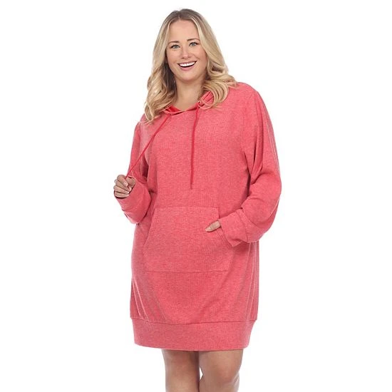Plus Size White Mark Hooded Sweatshirt Dress Creamsicle 9 Plus Size White Mark Hooded Sweatshirt Dress Creamsicle - Image 7